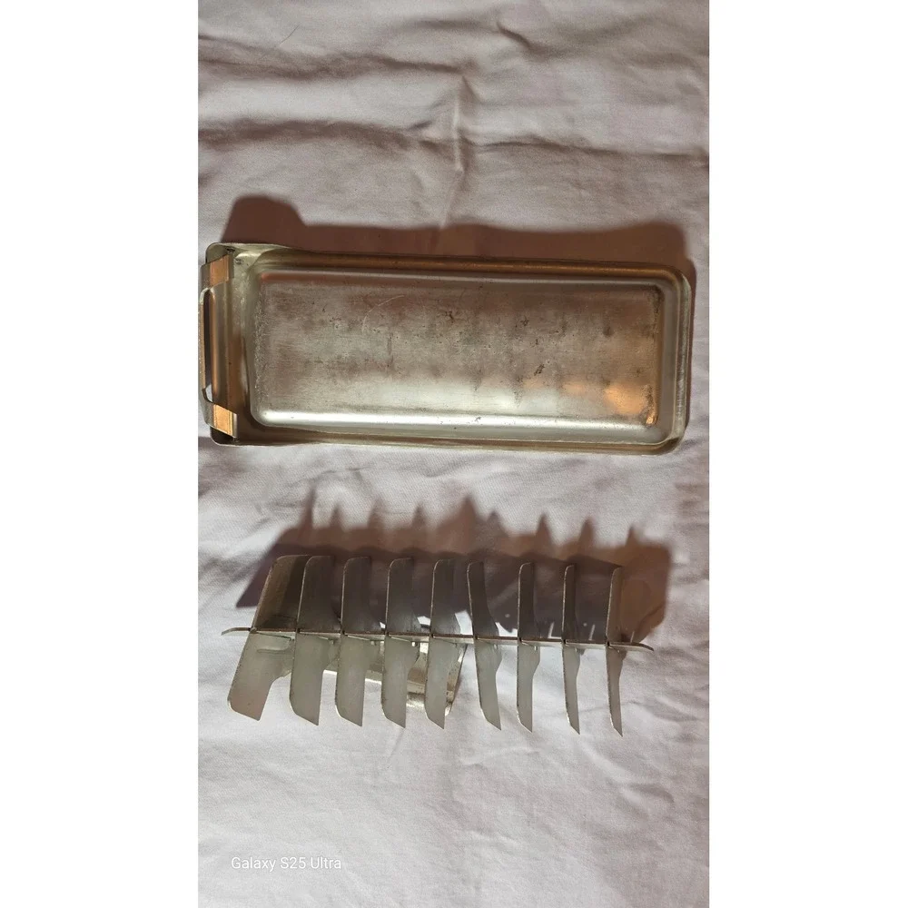 Vintage Frigidaire Quickube Aluminum Ice Cube Tray Metal Lever Release 2 Piece